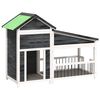 vidaXL Dog Kennel Grey 143x60,5x109 cm Solid Wood Pine