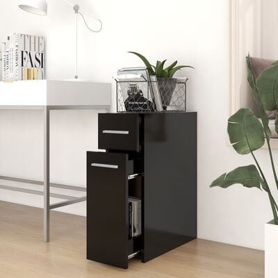 vidaXL Apothecary Cabinet Black 20x45.5x60 cm Engineered Wood