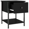 vidaXL Bedside Table Black 34x35.5x45 cm Engineered Wood
