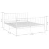 vidaXL Bed Frame without Mattress White Metal 140x200 cm