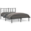 vidaXL Metal Bed Frame without Mattress with Headboard Black 140x200cm
