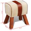 vidaXL Book Stool Brown Leather