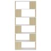 vidaXL Book Cabinet Room Divider White and Sonoma Oak 80x24x186 cm Engineered Wood