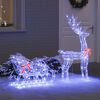 vidaXL Reindeer Pull Sleigh Blue 70 x 26 x 129 cm Acrylic