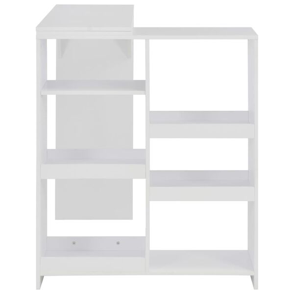 vidaXL Bar Table with Moveable Shelf White 138x39x110 cm
