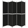 vidaXL 5-Panel Room Divider Black 250x220 cm Fabric