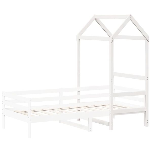vidaXL Kids' Bed Roof White 118x70x176.5 cm Solid Wood Pine