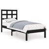 vidaXL Bed Frame without Mattress Black 90x200 cm Solid Wood