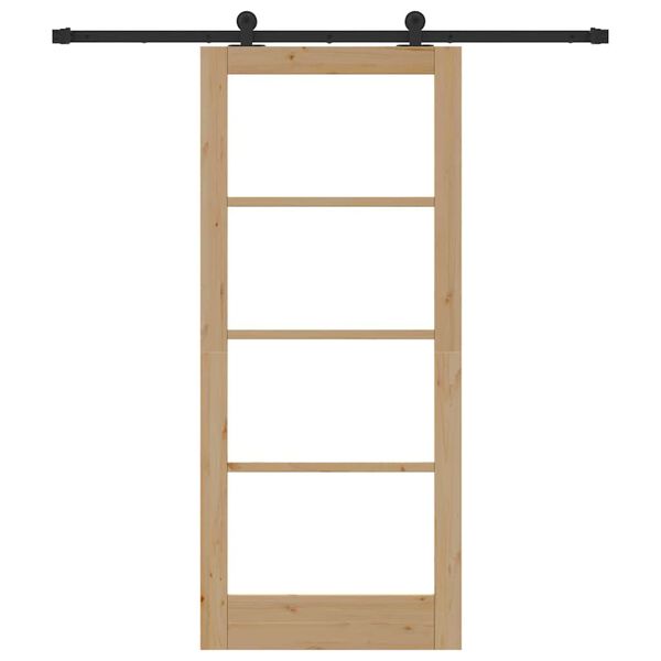 vidaXL Sliding Door ORKDAL Natural and Black 86 x 198.5 cm