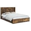 vidaXL Bed Frame with Storage and Headboard Smoked Oak 160 x 200 cm
