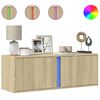 vidaXL TV Wall Cabinet with LED Lights Sonoma Oak 100x31x35 cm