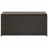 vidaXL Outdoor Storage Box | Brown | Polyethylene rattan, Powder-coated steel