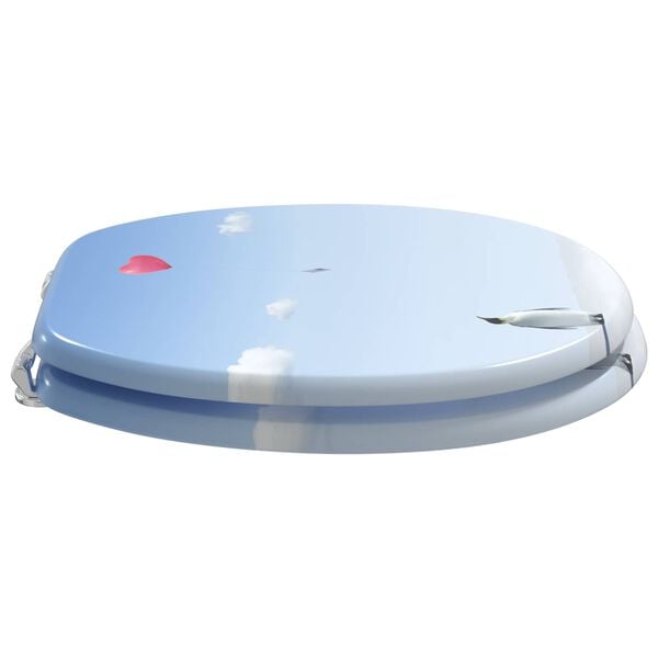 vidaXL Toilet Seat Blue 44 x 38 cm MDF board