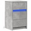 vidaXL Bedside Cabinet with LED Lights Concrete Grey Engineered Wood