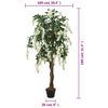 vidaXL Artificial Wisteria Tree 1260 Leaves 180 cm Green and White