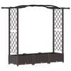 vidaXL Raised Bed with Trellis and Roof Brown 169 x 40 x 125 cm PP