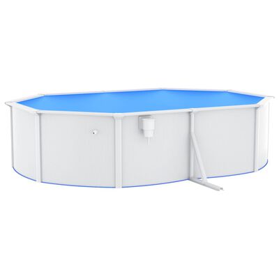 vidaXL Swimming Pool with Steel Wall Oval 490x360x120 cm White
