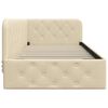 vidaXL Corner Bed Frame with Headboard Cream 90 x 200 cm Fabric