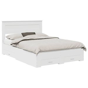 vidaXL Bed Frame with Headboard White 150 x 200 cm Engineered Wood