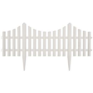 vidaXL White Lawn Divider 17 pcs / 10 m