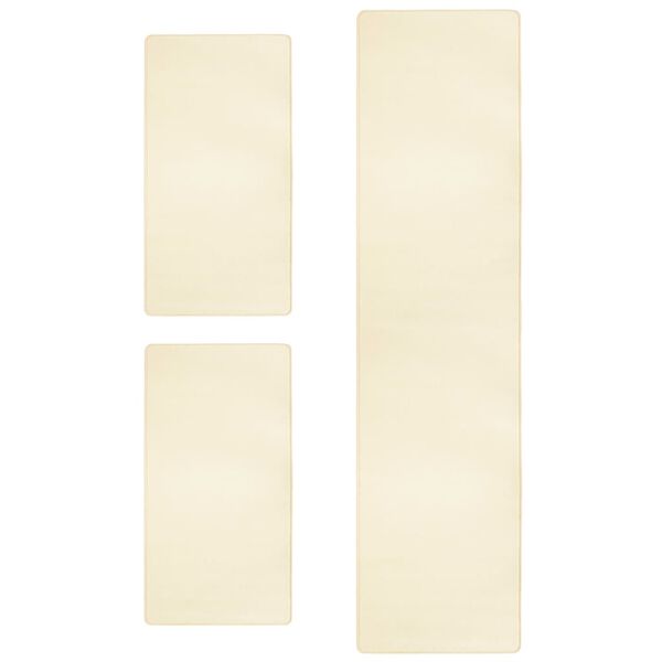 vidaXL Bed Carpets Shaggy High Pile 3 pcs Cream