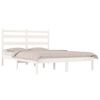 vidaXL Bed Frame without Mattress White Solid Wood 120x200 cm (810013+818411)