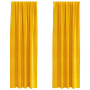 vidaXL Blackout Curtains 2 pcs Mustard Yellow 140 x 260 cm Velvet