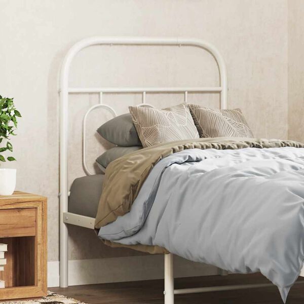 vidaXL Metal Replace Headboard White 75 cm