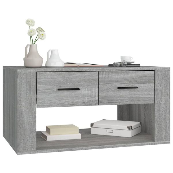 vidaXL Coffee Table Grey Sonoma 80x50x40 cm Engineered Wood