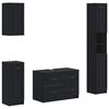 vidaXL 4 Piece Bathroom Cabinet Set UTRECHT Black Engineered Wood