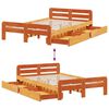vidaXL Bed frame without Mattress Wax Brown 135x190 cm Double Solid Wood Pine