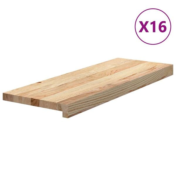 vidaXL Stair Treads 16 pcs Untreated 70x30x2 cm Solid Wood Oak