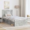 vidaXL Bed Frame with Drawer Concerte Grey 90 x 190 cm Solid Pine Wood