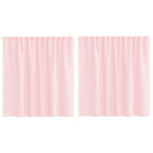 vidaXL Voile Curtains with Loops 2 pcs Light Pink 140x140 cm