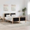 vidaXL Bed frame Brown and black 135 x 190 cm Solid pine wood