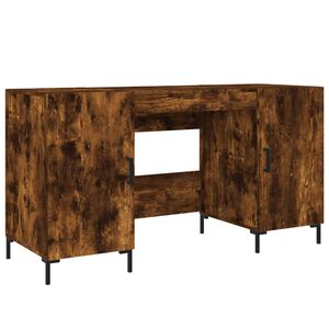 vidaXL Desk Smoked Oak 140x50x75 cm Engineered Wood