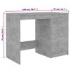 vidaXL Desk Concrete Grey 100x50x76 cm Engineered Wood