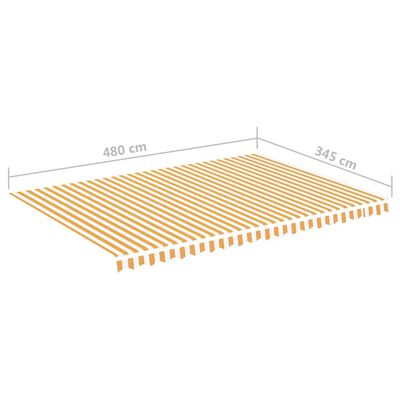 vidaXL Replacement Fabric for Awning Yellow and White 5x3.5 m