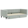 vidaXL Daybed with Trundle&Drawers without Mattress Light Grey 90x190 cm Single