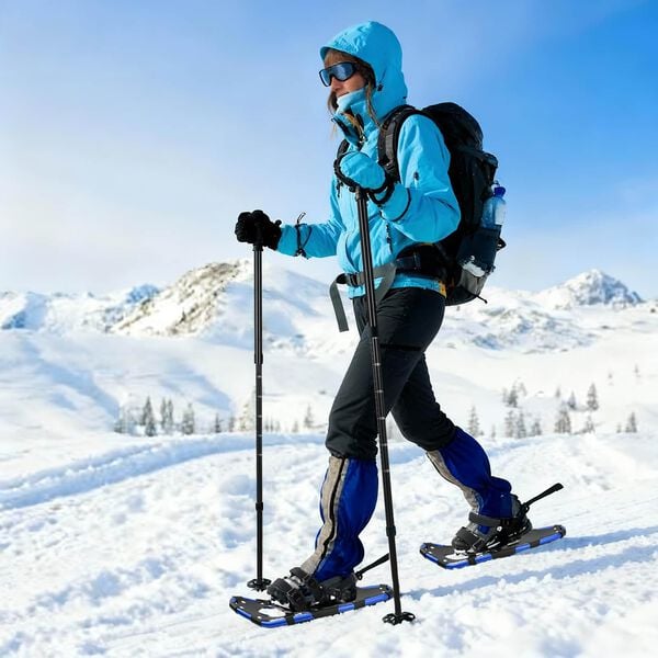 vidaXL 3 in 1 Snowshoes Blue and Black 21 inches Aluminum and HDPE