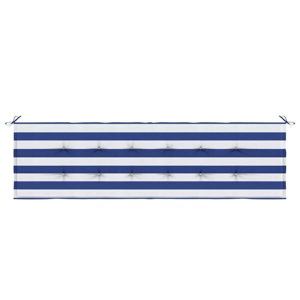 vidaXL Garden Bench Cushion Striped Blue and white 180 x 50 x 4 cm