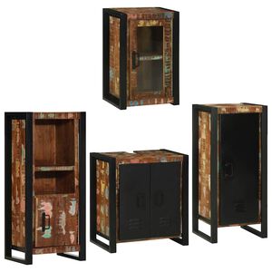 vidaXL Bathroom Furniture Set 4 pcs Multicolour Solid Reclaimed Wood