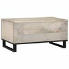 vidaXL Coffee Table Beige and Black 80 x 50 x 40 cm Solid Acacia wood