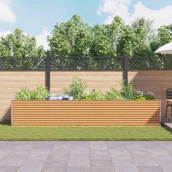 vidaXL Garden Raised Bed 390 x 100 x 68 cm Galvanised Steel