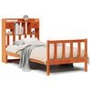vidaXL Bookcase Bed without Mattress Wax Brown 100x200 cm Solid Wood Pine