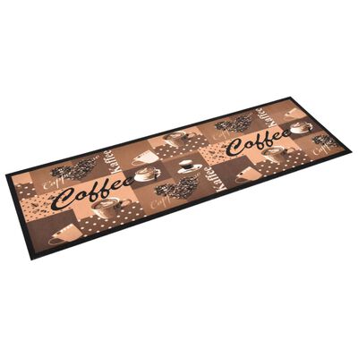 vidaXL Kitchen Carpet Washable Coffee brown 60x300 cm