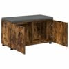 vidaXL Hall Bench with Cushion with Storage Smoked Oak 80 x 46 x 46 cm