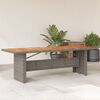 vidaXL Garden Table with Acacia Wood Top Grey 240x90x75 cm Poly Rattan