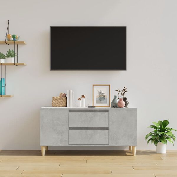 vidaXL TV Cabinet Concrete Grey 102x44.5x50 cm Engineered Wood