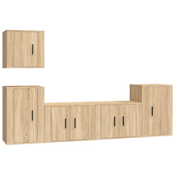 vidaXL 5 Piece TV Cabinet Set Sonoma Oak Engineered Wood